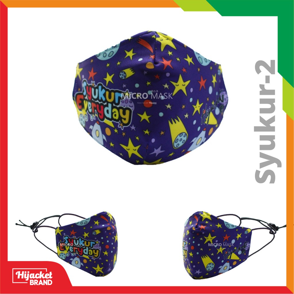 Masker Hijab anak / Masker hijacket Kids / Masker anak wanita muslimah-SYUKUR 2