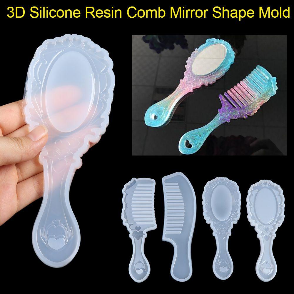 Solighter Cetakan Sisir Resin DIY Menjatuhkan Lem Transparan Pendant Mould