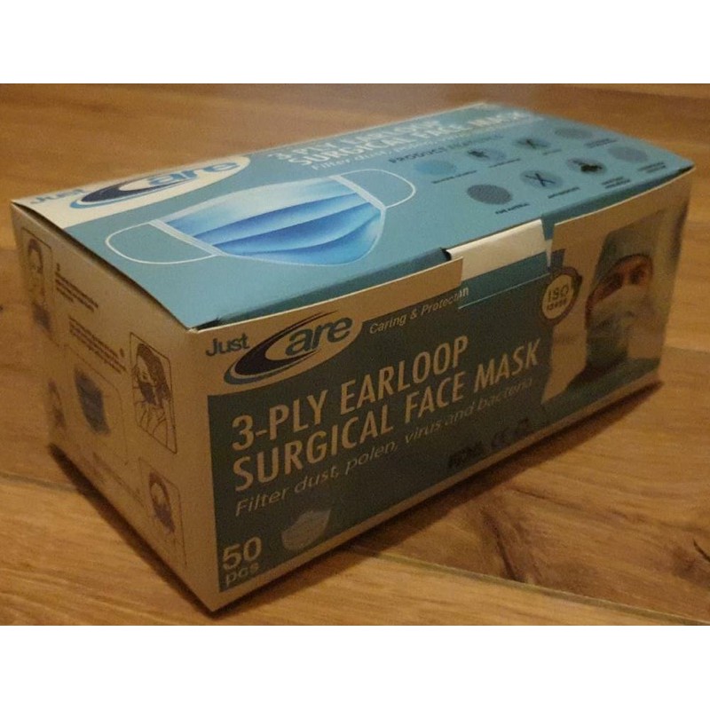 Masker 3ply earloop Surgical face mask masker wajah izin bnpn dan depkes