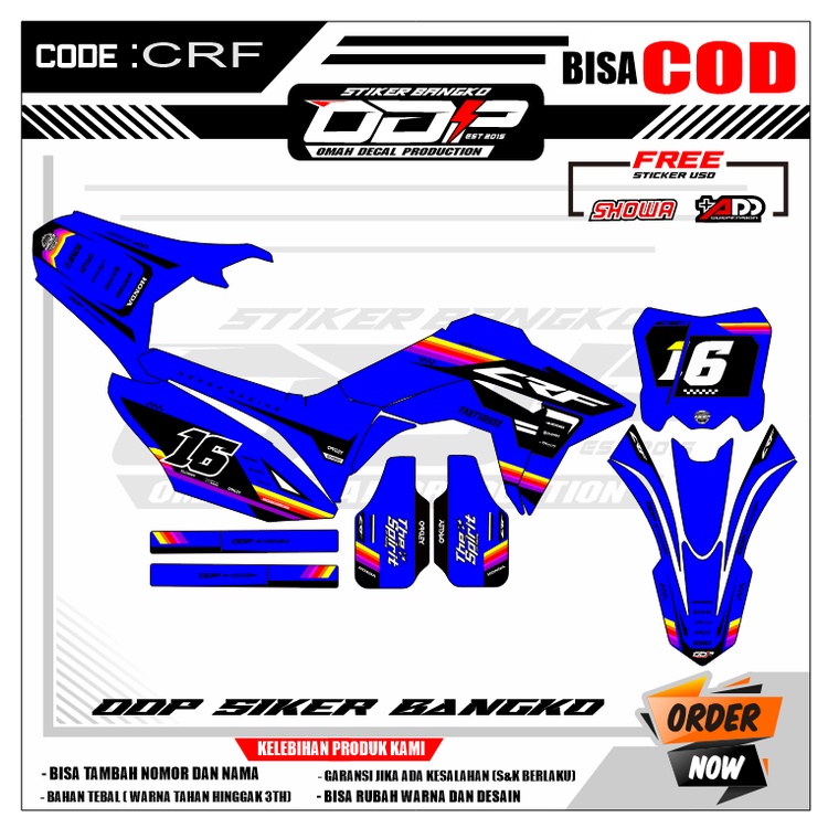 VARIASI aksesoris stiker decal honda CRF 150Lfull body dekal striping sticker motor motif termurah b