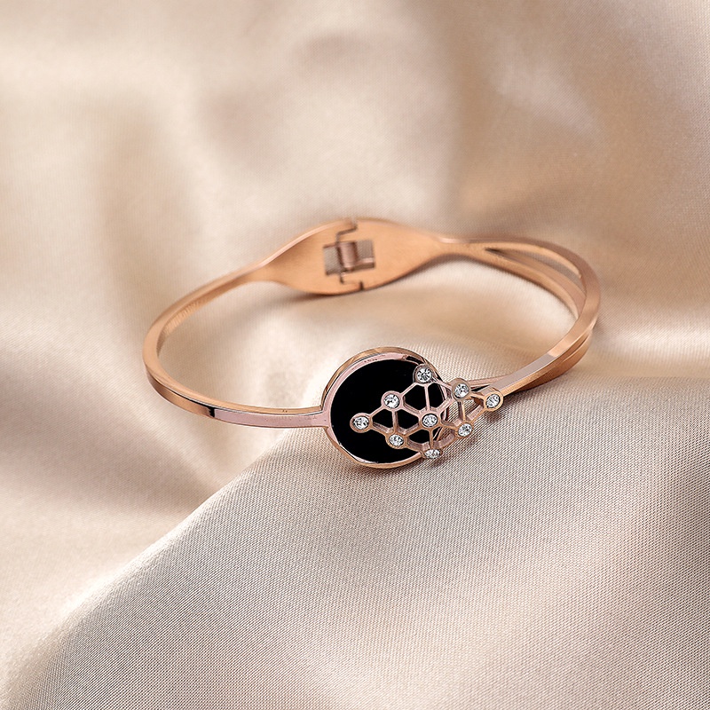 Gelang bangle sembilan zircon titanium korea style anti karat