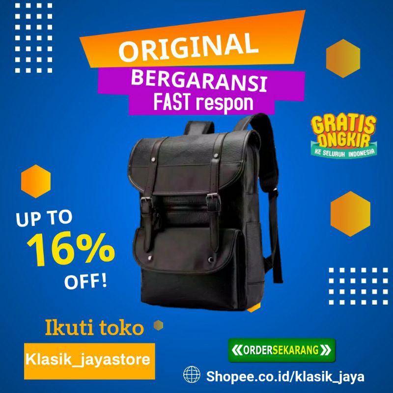 TAS RANSEL LAPTOP KULIT IMPORT Backpack  011 TERBARU MODEL KOREA