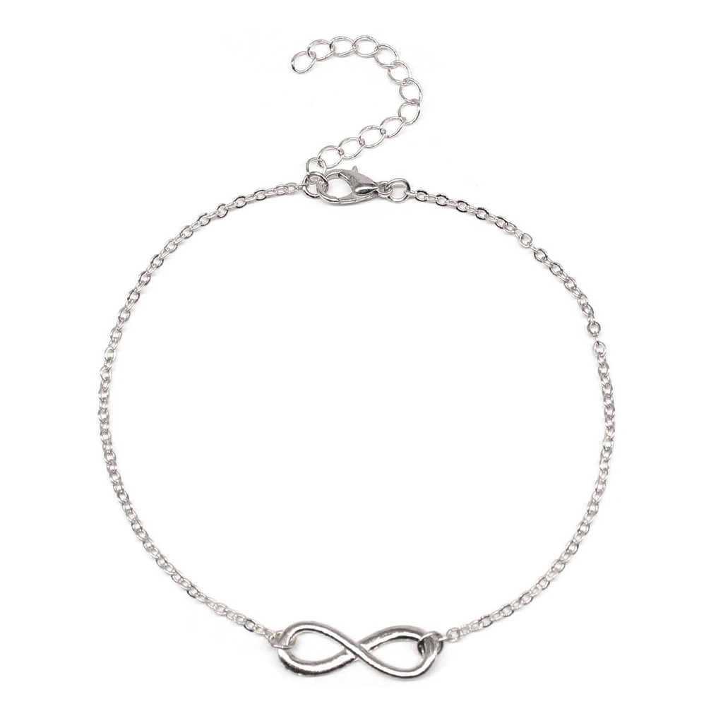 Gelang Bangle Wanita Gaya Korea Fashion Nomor 8 / Gelang Bentuk Simbol Infinity 8 Gaya Korea-Log-53 Silver