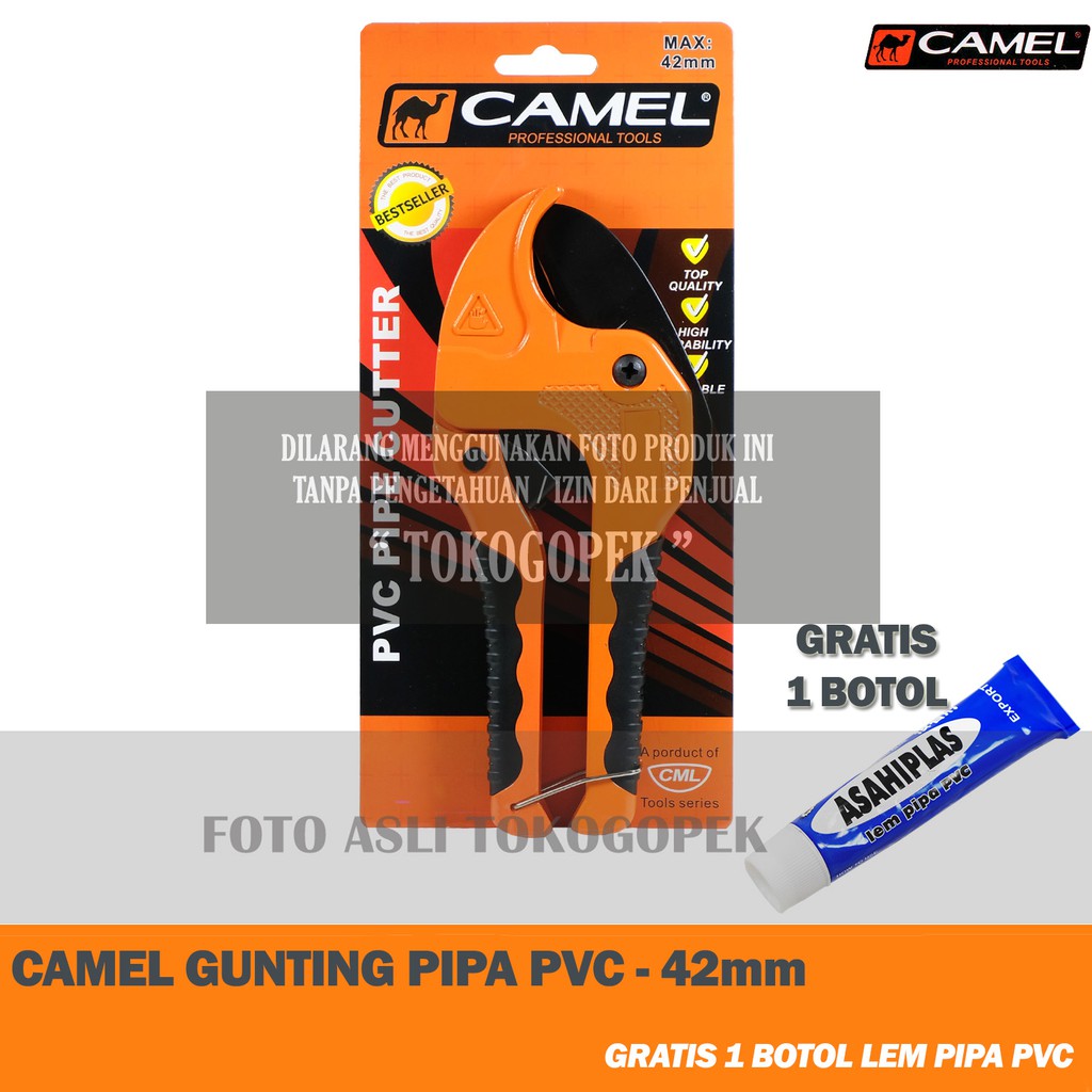 CAMEL PIPE CUTTER 42mm - PEMOTONG PIPA PVC PARALON BONUS LEM PIPA PVC