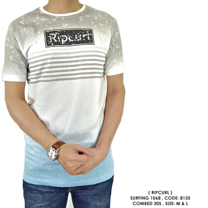 BAJU KAOS COWOK PRIA POLOS SURFING DISTRO RIPCURL RIP CURL 131 - seperti di foto- M