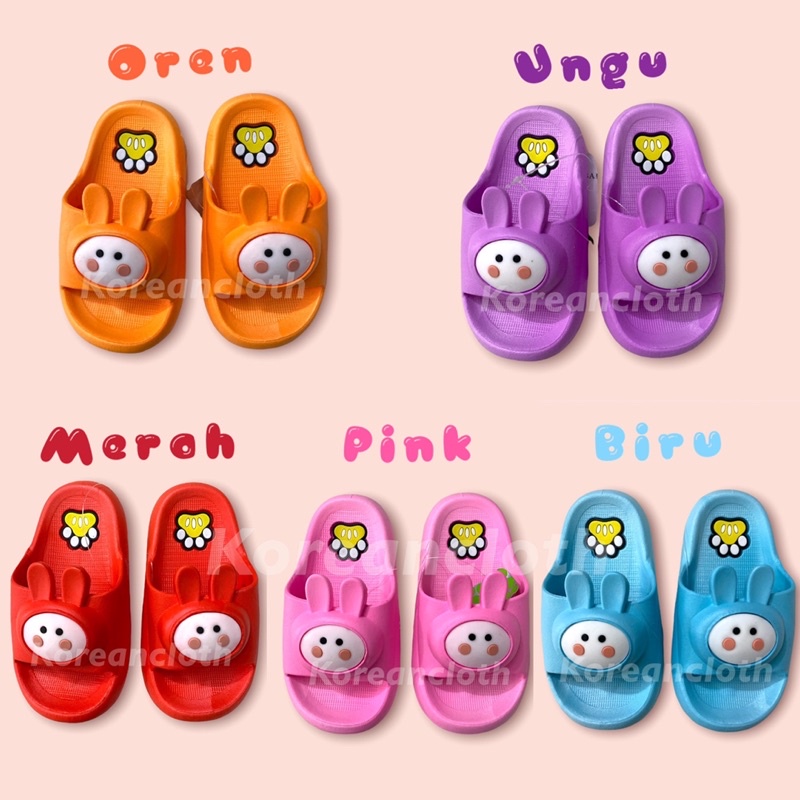 BALANCE 919-1 SANDAL ANAK MOTIF KELINCI SANDAL IMPORT ANAK SANDAL ANAK UMUR 1 2 3 4 TAHUN SANDAL ANAK IMPORT JELLY KENYAL BUNNY GOONE KOKOP KELINCI