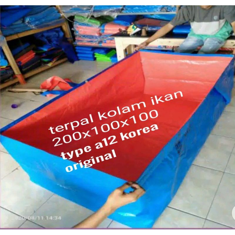 terpal kolam ikan 200x100x100 a12 korea