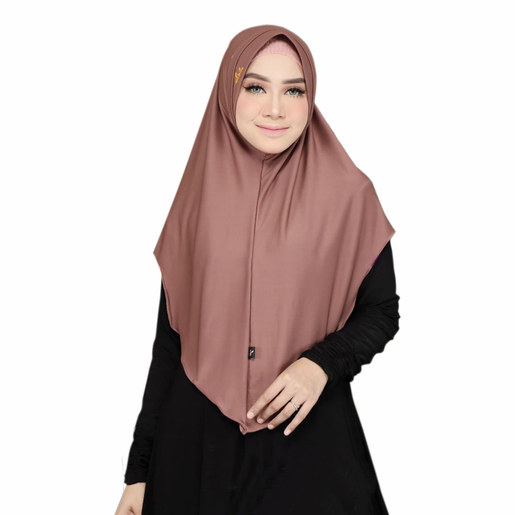 Jilbab Instan Melinda Jersey / Hijab Daily Masker Dan Headset model jilbab lubang telinga earphone (Bergo Melinda)-2