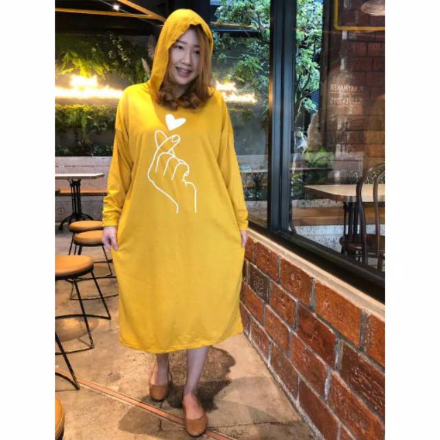 Fourfashion - long dress jumbo wanita hoodie YUNA YUNA - konveksi murah tanah abang