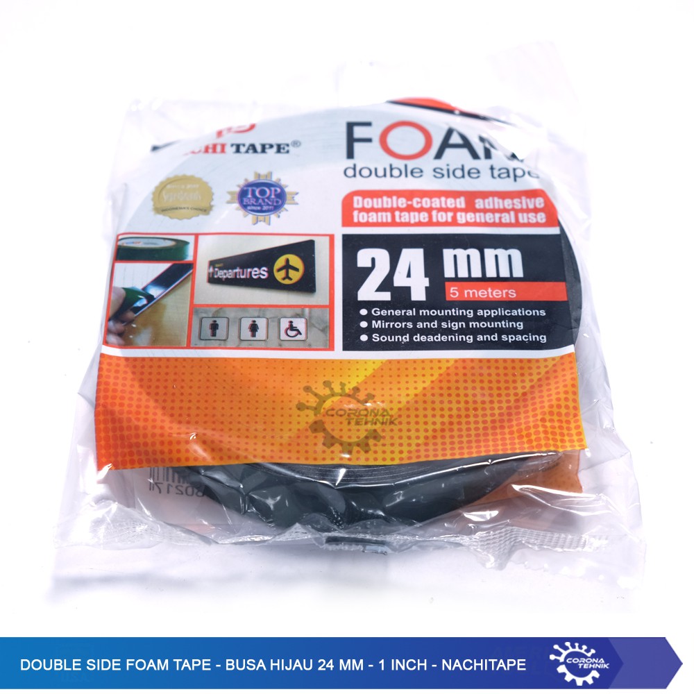 Double Side Foam Tape - Busa Hijau 24 mm - 1 Inch - NACHITAPE