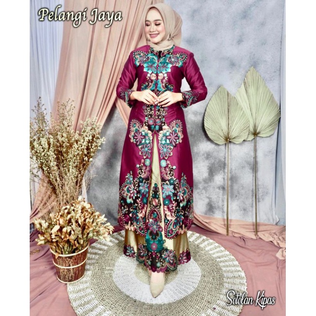 Stelan Kebaya Kipas Sapu Jagat Original Pelangi Jaya