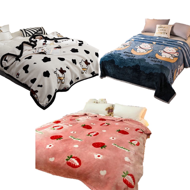 BUNDLE 3 PCS SELIMUT BULU HALUS UK 150X200 NEW QUALITY