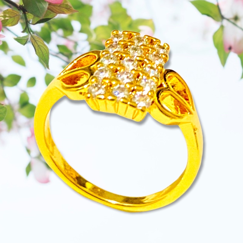 Cincin wanita lapis emas replika emas yaxiya xuping model tribal