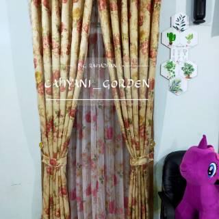 gorden motif kembang  blackout motip minimalis hordeng 