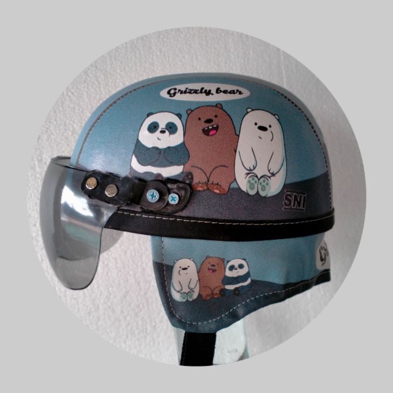 HELM BOGO ANAK SINCAN KARAKTER TERBAIK KUALITASNYA-SINCAN GRIZLY BEAR