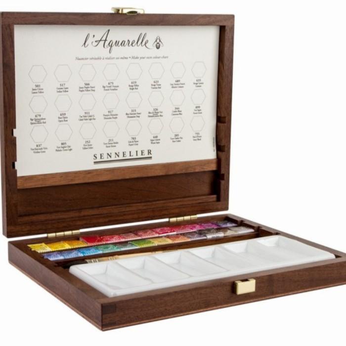 

READY STOK! CAT AIR SENNELIER CLASSIC AQUARELLE 24 HALF WOODEN BOX ALAT LUKIS MURAH TERLENGKAP AL3