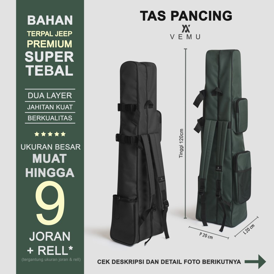 TAS PANCING BAHAN TEBAL DAN PREMIUM BAHAN KANVAS TERPAL JEEP 120cm