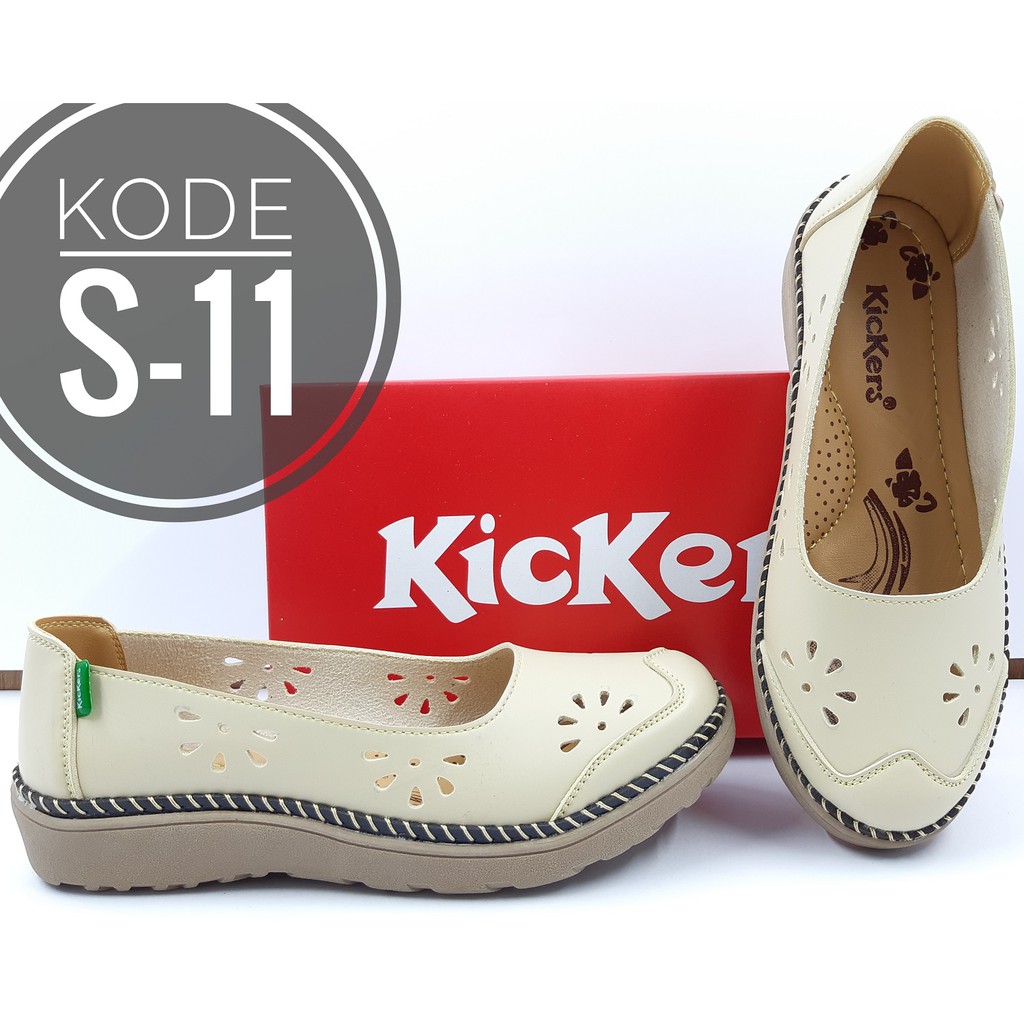 Sepatu Kickers Wanita Slip On Kode S 11 Cream Shopee Sepatu Kickers Wanita Slip On Kode S 11 Cream Shopee