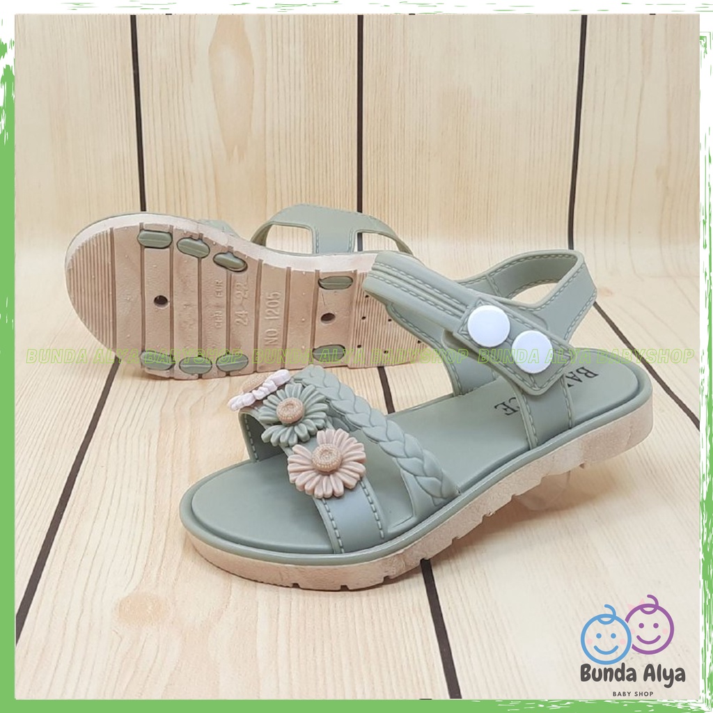 Sendal Anak Perempuan IMPORT Usia 2 3 Tahun HIJAU Bunga Tali Sepatu Sandal Anak Cewek Motif Bunga Lucu Kekinian Anti Slip Size 24 Sampai 35