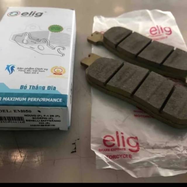 Diskpad kampas rem cakram depan Nouvo, f1zr, scorpio, benneli merk elig tipe em050