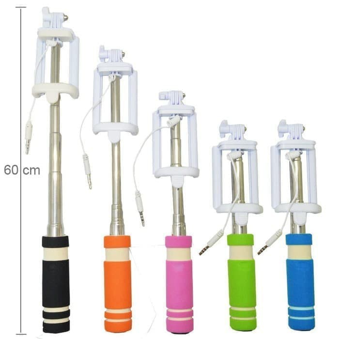 Tongsis MINI Kabel Warna Warni Free U holder selfie Stick Grosir