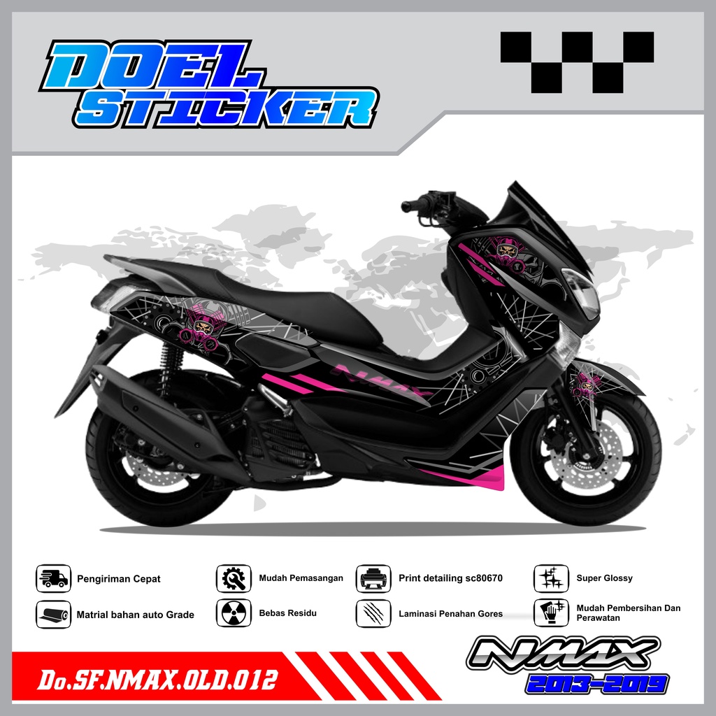 STICKER STRIPING NMAX OLD - STICKER STRIPING LIST VARIASI HOLOGRAM , CROME YAMAHA NMAX OLD DOEL 0012