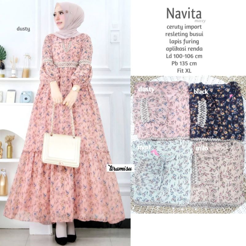 orlean maxi dress muslim gamis ceruty full furing gamis terbaru kekinian gamis kombinasi ori amelia tiramisu gamis rayon premium gamis jumbo ld 110 xl xxl gamis murah gamis motif bunga-4