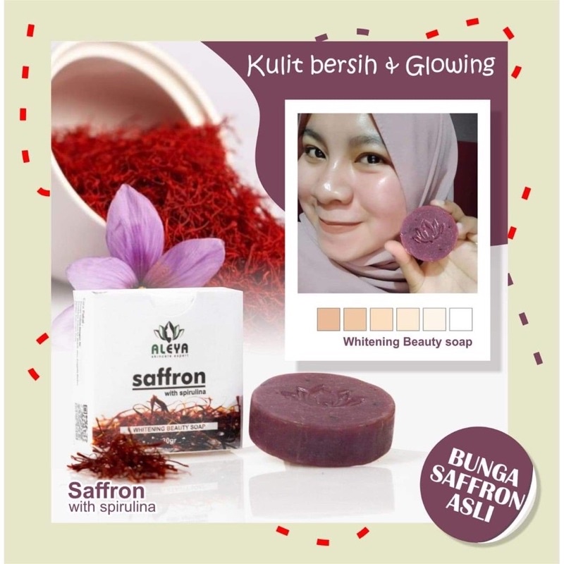 Sabun batang saffron safron aleya 100% ASLI ORIGINAL