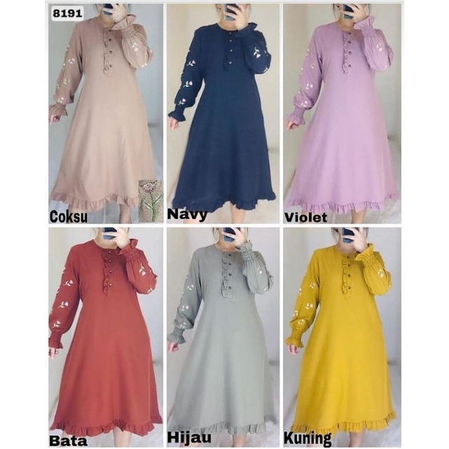 tunik shakila atasan lengan bordir