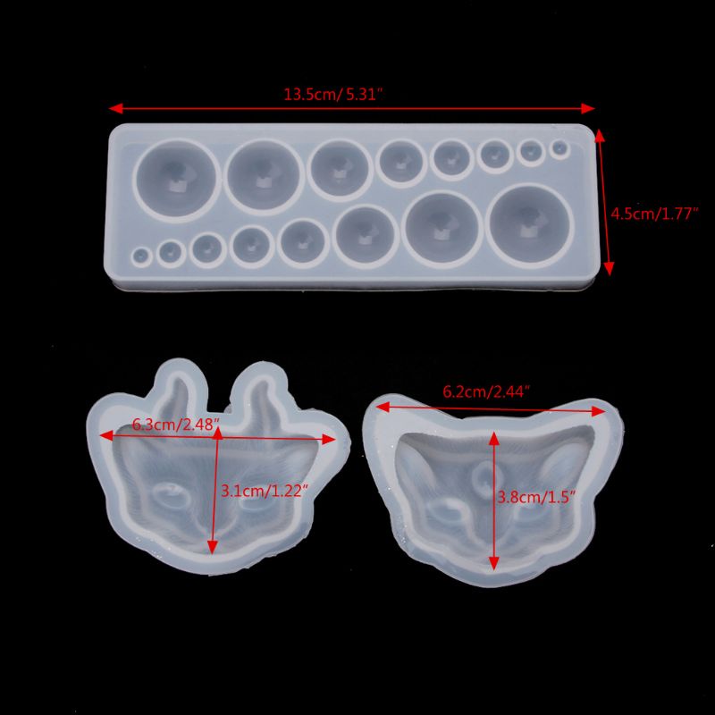 SIY  Cute Cartoon Cat Eye Silicone Resin Molds Kit Epoxy Resin Casting Jewelry Tools