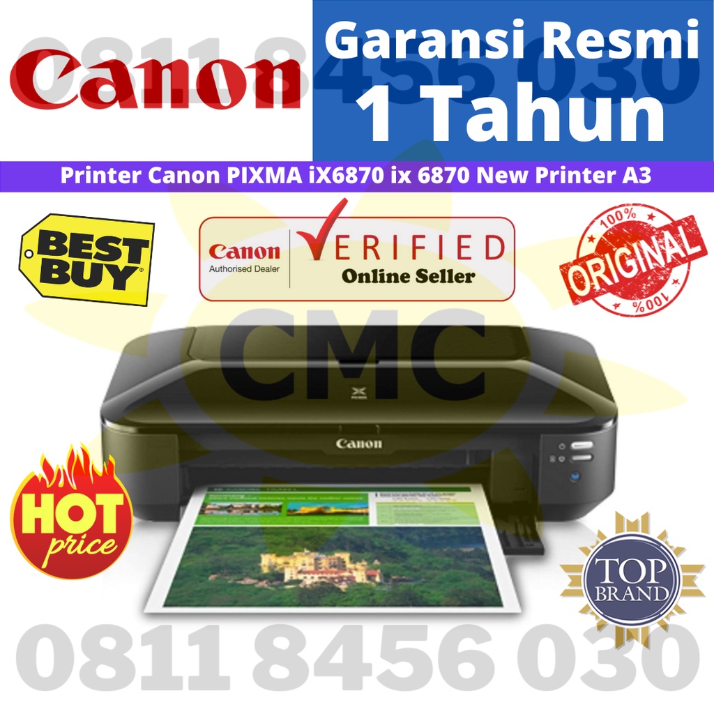 Canon Pixma IX6870 IX 6870 A3 Wireless Print Only Resmi