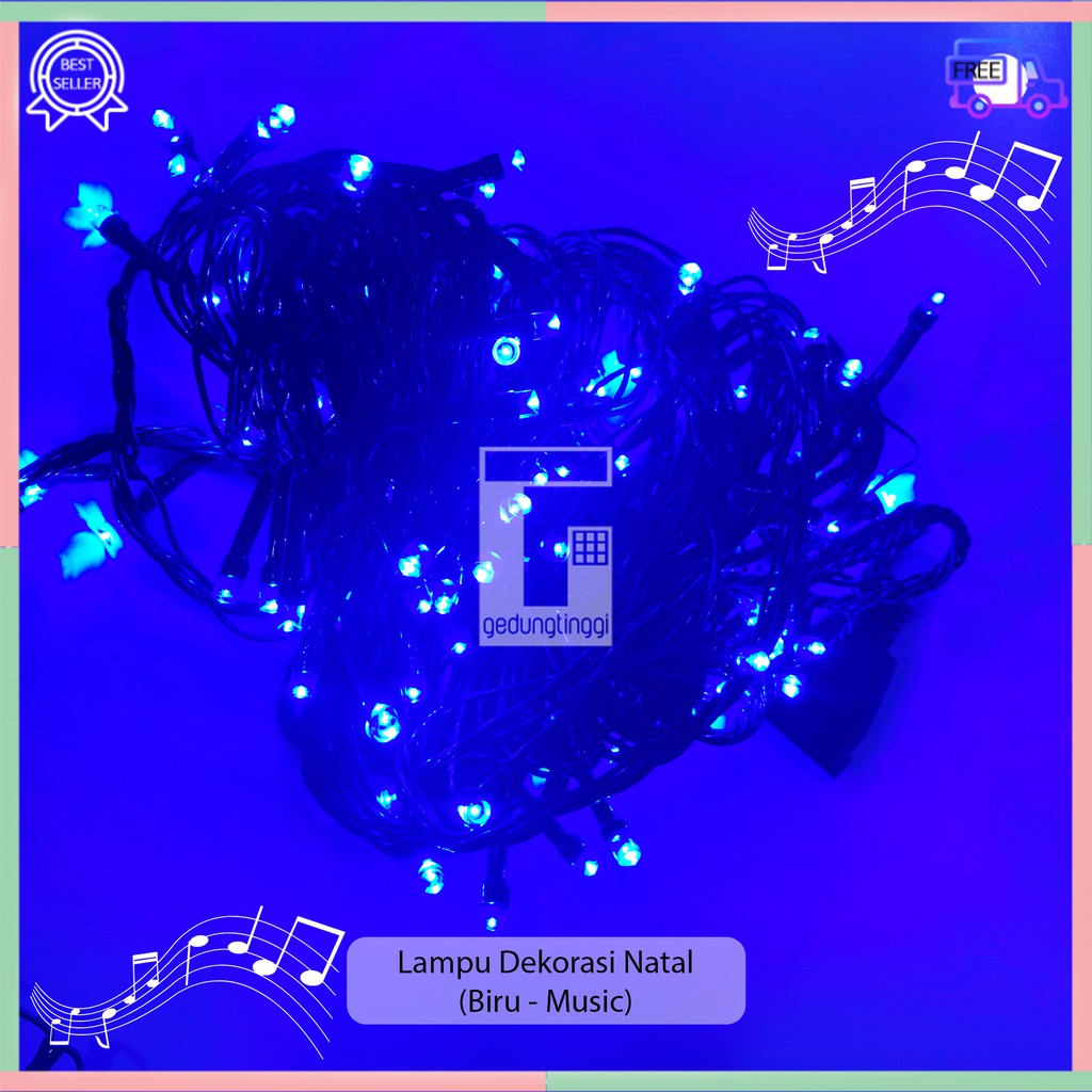 Lampu Hias Hiasan Led Tumblr Tumbler Tambler Natal Ada Suara Musik Music Lagu Warna Warni Merah Kuning Warm White Hijau Biru Kelap Kelip Kerlap Kerlip Kedap Kedip 10 Meter 100lampu 100 Led 10 Meter Christmas Xmas Tree Decor Decoration Lights Murah Outdoor