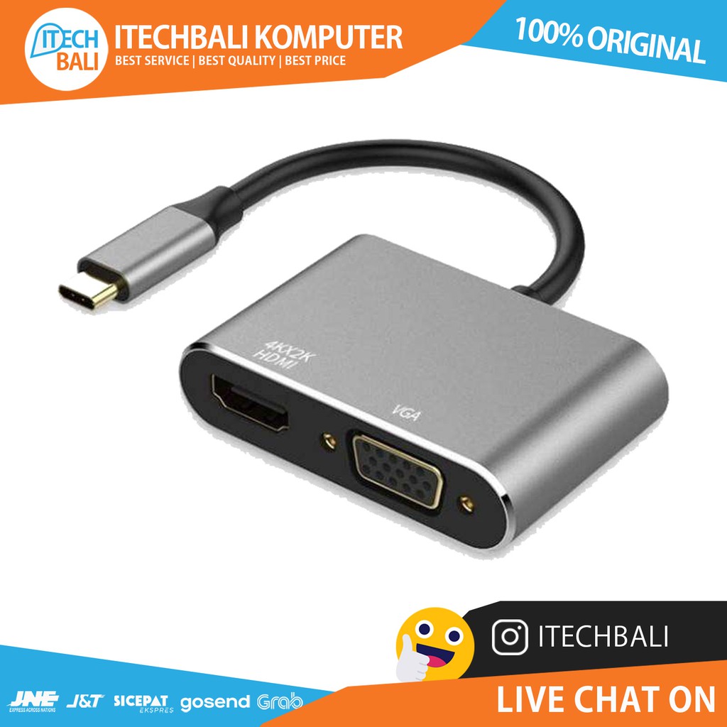 Converter NYK Type C To Hdmi Vga 2in1 | ITECHBALI