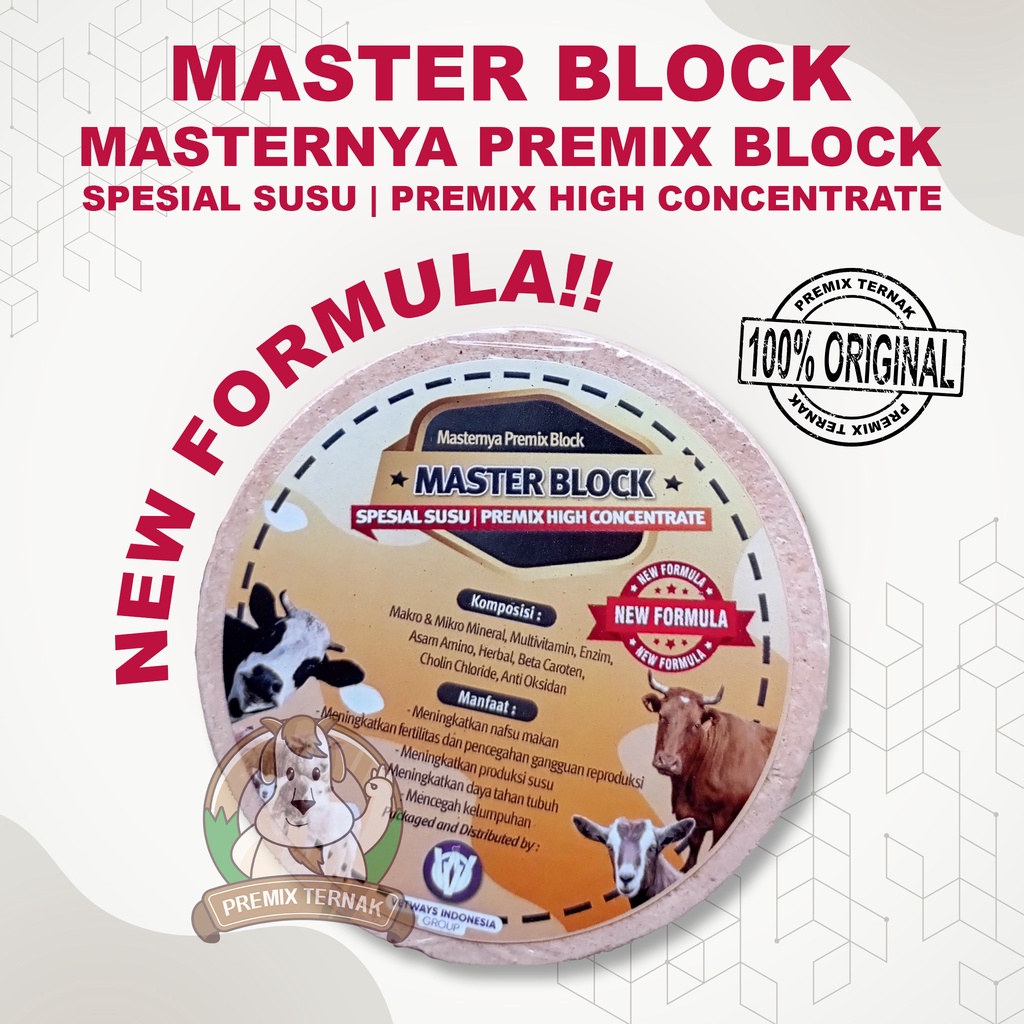 MASTER BLOCK SUSU 500gr - Premix Block Ternak - Mineral Blok Kambing Domba - Masternya Premix Blok Ternak