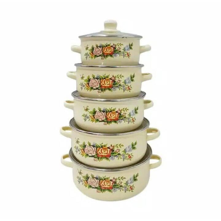 Panci Set Enamel Reoona 5 pcs