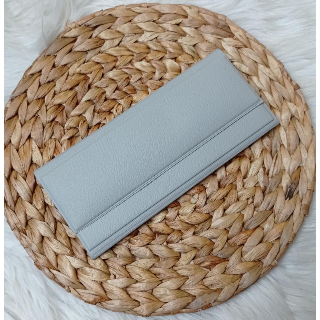 A-ZAHRA DOMPET DISIPLIN KEUANGAN POLOS MINI / DOMPET WALLET 32 SLOT UANG / DOMPET KE UANGAN-ABU MUDA-MINI