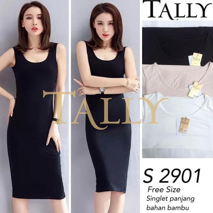 Terlarisseller# Singlet Panjang Premium Tebel Wanita Tally 2901 - Camisol Tally 2901 - Beige