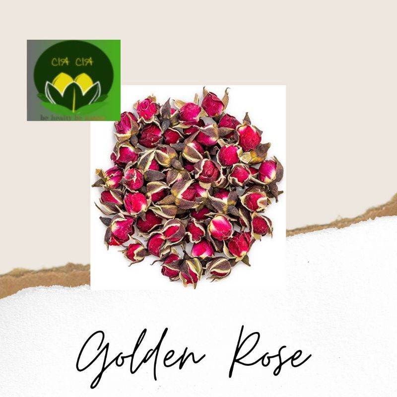 

Premium Golden Rose Tea / Rose buds golden edge flower tea / Rose Golden 10 - 13 gram