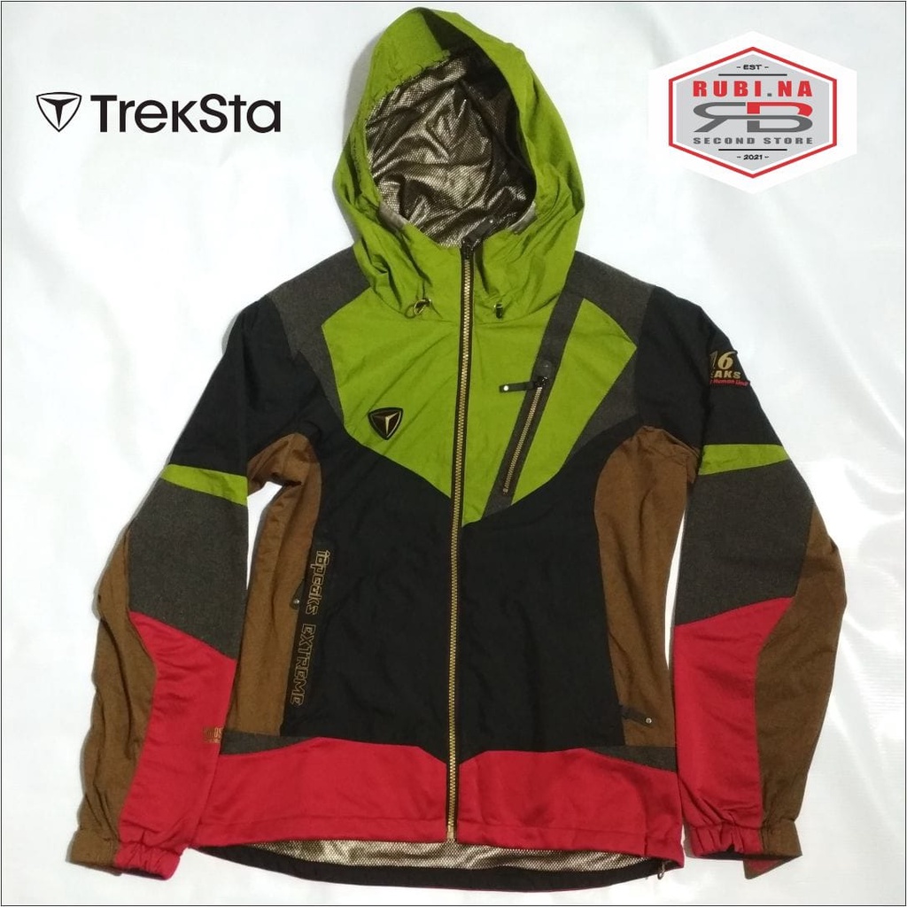 JAKET GUNUNG JAKET OUTDOOR SECOND ORIGINAL BRAND "TREKSTA" 16 PEAKS EXTREME SERIES WIND STOPPER SIZE