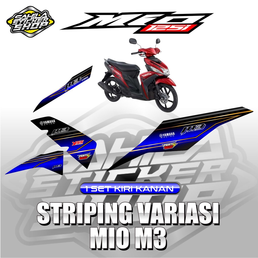 STICKER STRIPING VARIASI MIO M3 MIO Z M3 THAILOOK 2204 BIRU