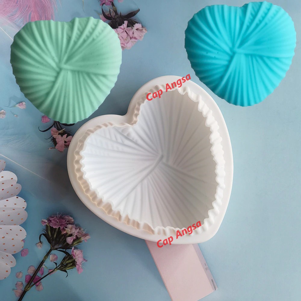 CETAKAN SILIKON HATI SILICONE MOLD HEART LOVE WOOL BALL BOLA WOL PINATA COKLAT FONDANT JELLY AGAR SILICON MOULD 3D