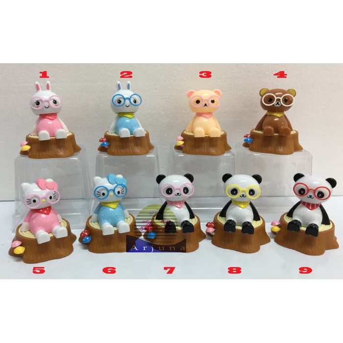 pajangan mobil boneka solar kaca mata 10.5cm