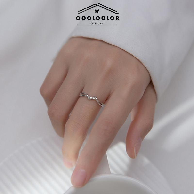 COD Cincin Garis Sederhana Cincin Geometris Wanita Cincin Lembut Terbuka Cincin Jari Telunjuk Pacar- cl