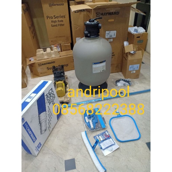 mesin kolam renang satu set 1 hp hayward