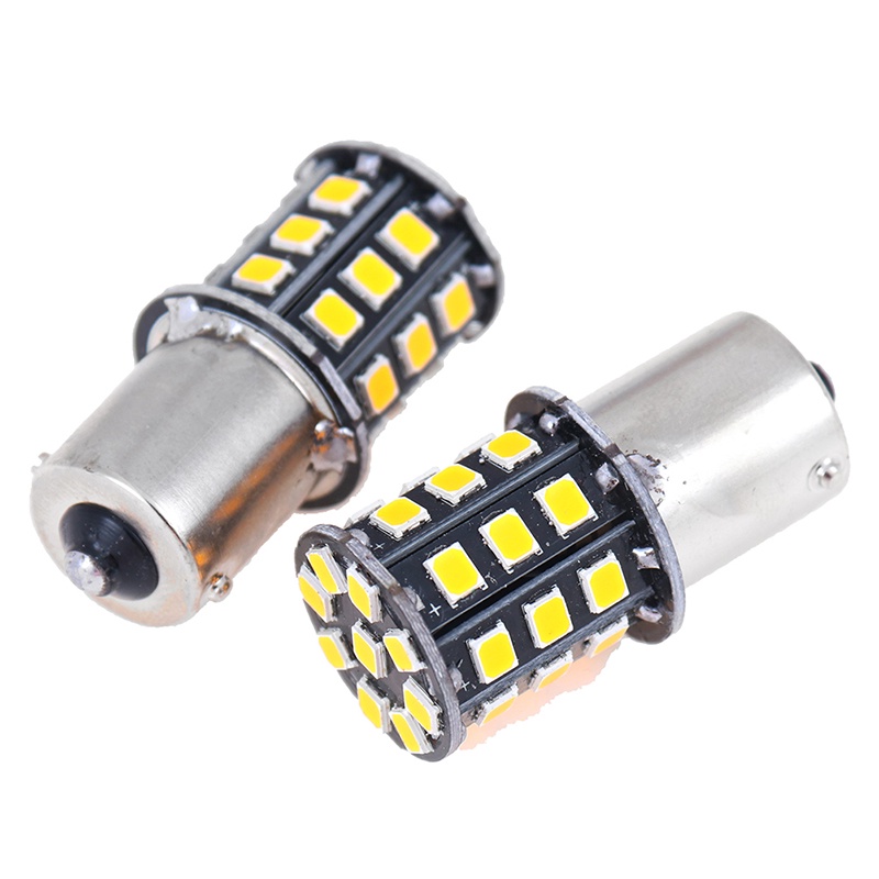 {LUCKID}2Pcs 1156 BA15S 2835 33-SMD Yellow LED Bulbs Car Turn Signal Lamp Brake Lights