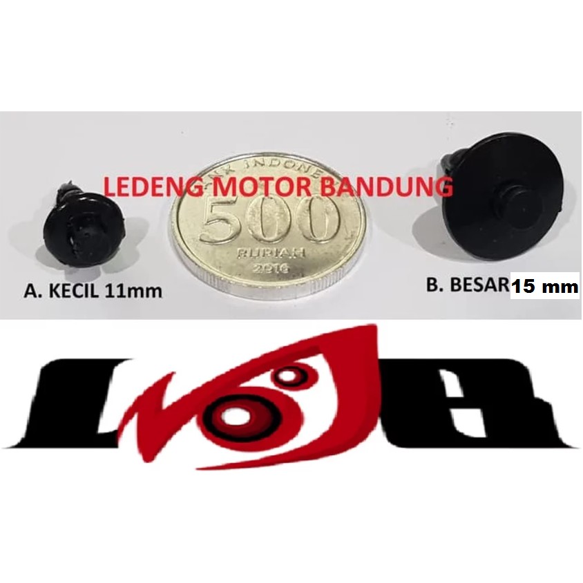 Baut Kancing Klip Nmax CBR Ninja Rivet Body Plastik Hitam Kecil Besar