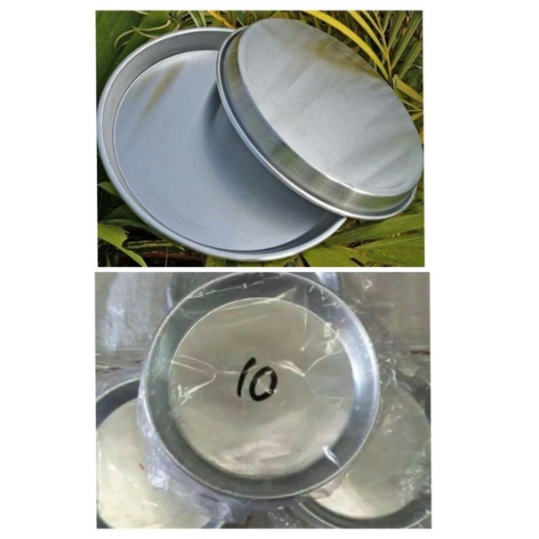 loyang pizza ukuran 8,10,12,14, 16,18,20,22,24,26x2 cm fromo gratis spatula