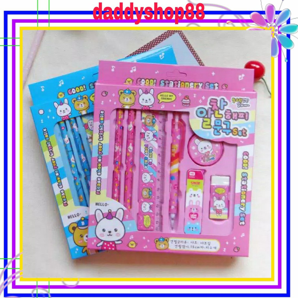 

PENSIL SET Lengkap Alat Tulis Anak 7 in 1 set Alat Tulis Anak Sekolah