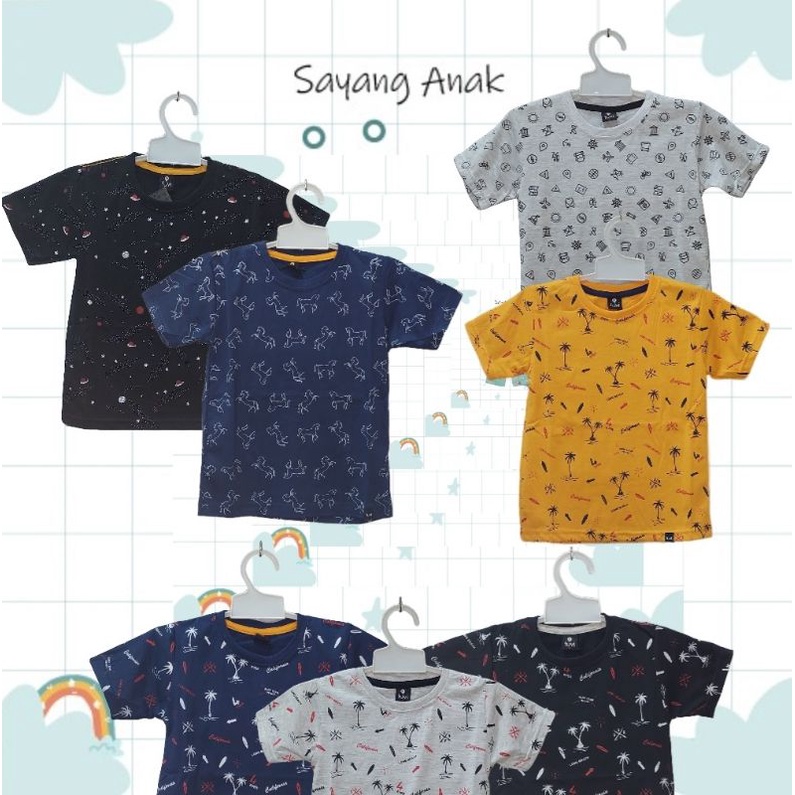 kaos anak laki-laki 4 - 8 tahun / kaos anak cowok / pakaian anak laki-laki