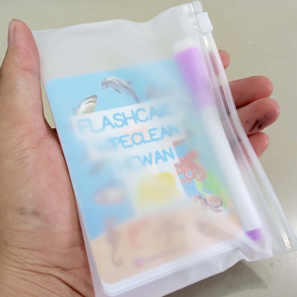 RK Kartu Edukasi Flash Card Edukasi Wipe Clean Mengenal Hewan Hidup di Air Laut Ikan Hiu Paus Arwana